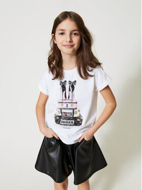 TWINSET TWINSET T-Shirt 231GJ206K Biały Regular Fit