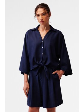 LE POSSÉ LE POSSÉ Koszula KKW Granatowy Loose Fit