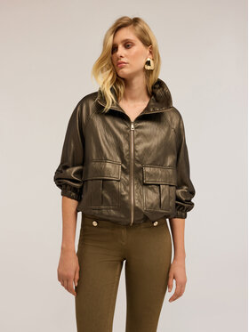 Motivi Motivi Kurtka z imitacji skóry R333Q001056N035 Zielony Over Fit