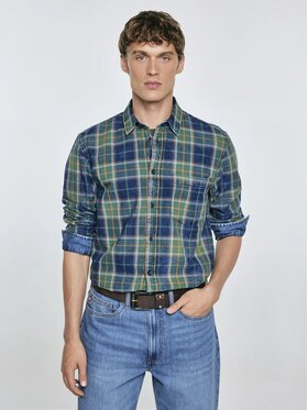 BIG STAR BIG STAR Koszula MEROWI_304_140 Zielony Basic Fit