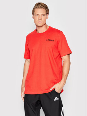 adidas adidas T-Shirt Terrex Mountain Graphic HE1766 Czerwony Regular Fit
