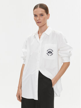 Tommy Hilfiger Tommy Hilfiger Hemd Varsity WW0WW39682 Weiß Oversize