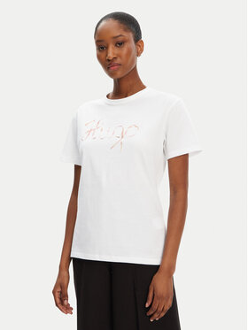HUGO HUGO Tricou Damacia_5 50544868 Alb Regular Fit