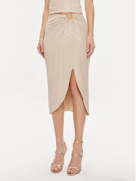 Guess Guess Spódnica midi Cristina W4GD73 KBYZ0 Beżowy Regular Fit