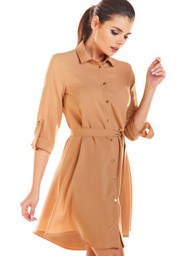 Infinite You Infinite You Sukienka letnia M200 Beżowy Basic Fit