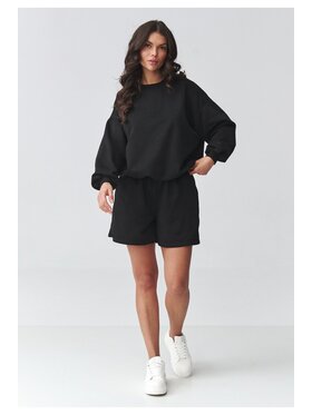 Makadamia Makadamia Dres M922 Czarny Loose Fit