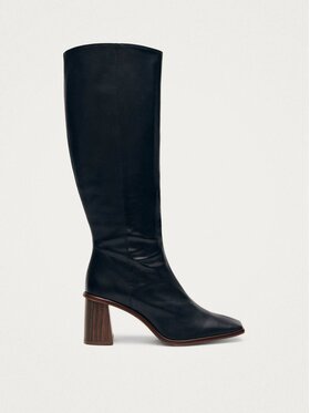 ALOHAS ALOHAS Kozaki East Black Leather Boots Czarny