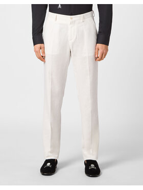 PHILIPP PLEIN PHILIPP PLEIN Spodnie materiałowe 9279 Biały Regular Fit
