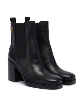 Tommy Hilfiger Tommy Hilfiger Škornji Square Toe Chelsea High Block Hl FW0FW08844 Črna