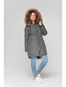 Perso Perso Vatovaná bunda typu parka Kaki Regular Fit