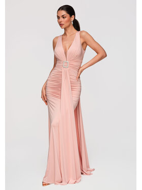 Ombre Ombre Sukienka wieczorowa LA-OM-DLR347 Różowy Slim Fit
