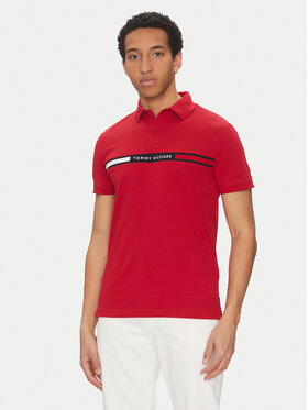 Tommy Hilfiger Tommy Hilfiger Polo Chest Insert MW0MW38130 Czerwony Regular Fit