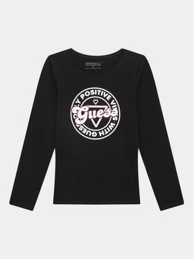 Guess Guess Tričko J3YI13 K6YW4 Čierna Regular Fit