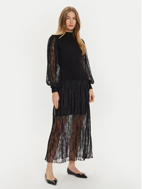 TWINSET TWINSET Sukienka dzianinowa 242TT3161 Czarny Regular Fit
