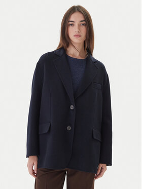 ViCOLO ViCOLO Gyapjú kabát TF0005 Sötétkék Regular Fit