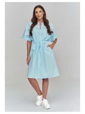 Makadamia Makadamia Sukienka codzienna C62 Niebieski Loose Fit