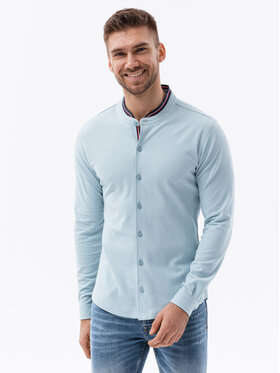 Ombre Ombre Košile K542 Modrá Slim Fit