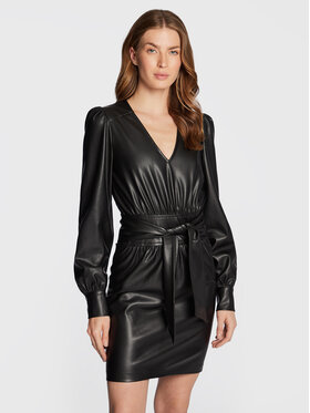 TWINSET TWINSET Šaty z imitace kůže 222TT2010 Černá Regular Fit