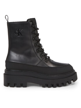 Calvin Klein Jeans Calvin Klein Jeans Μποτάκια Flatform Lace Up Boot Lth YW0YW01110 Μαύρο