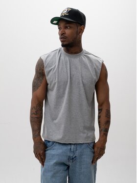 Urban City Urban City Tank top Bez nadruków Sleeveles na rower trening siłownie 132671 Szary Regular Fit