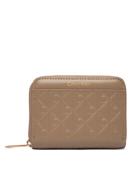 Calvin Klein Calvin Klein Pénztárca Emblem Aop Embossed Zip Around LV04F1081G Bézs