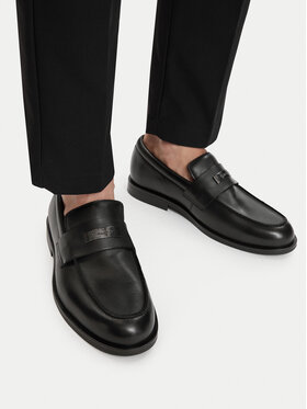 Calvin Klein Calvin Klein Pantofi Ess Rubber Loafer Hw Plaq Va Lth HM0HM02177 Negru