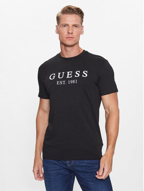Guess Guess Tričko U3YI00 K6YW0 Čierna Regular Fit