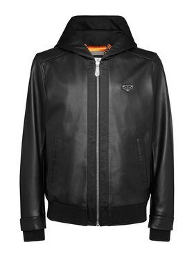 PHILIPP PLEIN PHILIPP PLEIN Kožená bunda 23061 Čierna Regular Fit