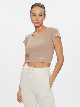 Guess Guess T-Shirt Edie V4RP10 K8RT2 Różowy Slim Fit