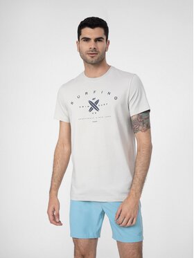 4F 4F Marškinėliai 4FSS23TTSHM366 Pilka Regular Fit