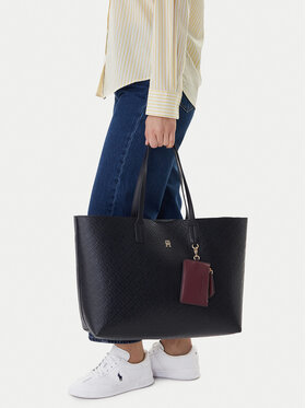 Tommy Hilfiger Tommy Hilfiger Geantă Th Icon Tote Mono AW0AW18174 Bleumarin