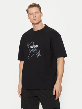 HUGO HUGO Póló Nabion 50530441 Fekete Loose Fit