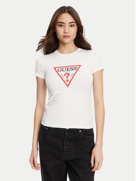 Guess Jeans Guess Jeans T-Shirt W4YI04 J1314 Biały Regular Fit