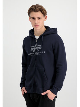 Alpha Industries Alpha Industries Bluza Basic Big Logo Zip Hoodie Fioletowy Regular Fit