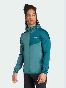 adidas adidas Bluza techniczna Terrex Xperior Climawarm Light Fleece Zielony Slim Fit