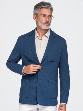 Ombre Ombre Marynarka M165 Niebieski Slim Fit