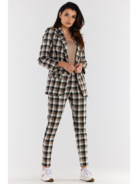 Awama Awama Spodnie damskie A492 Brązowy Basic Fit