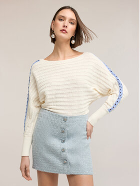 Motivi Motivi Sweter M135W003825N0S1 Biały Over Fit