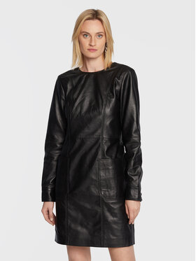 Remain Remain Bőr ruha Hanna RM1824 Fekete Regular Fit