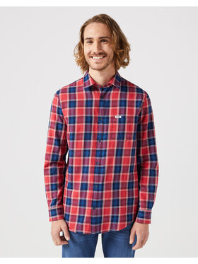 Wrangler Wrangler Koszula LS ONE POCKET SHIRT Czerwony Regular Fit