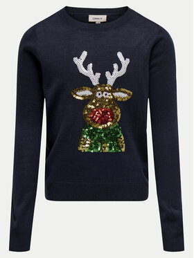Kids ONLY Kids ONLY Пуловер Xmas 15331289 Тъмносин Relaxed Fit