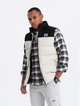 Ombre Ombre Kamizelka OM-JAVJ-0161 Beżowy Regular Fit