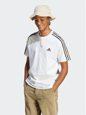 adidas adidas T-Shirt Essentials Single Jersey 3-Stripes T-Shirt IC9343 Biały Regular Fit
