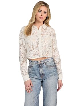 Guess Guess Camicia Camicia ls imani lace top Beige Slim Fit