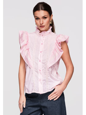 Ombre Ombre Koszula OW-SH-E0002 Różowy Regular Fit