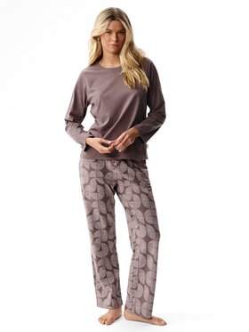Atlantic Atlantic Piżama Nightlines Peach Effect Brązowy Regular Fit