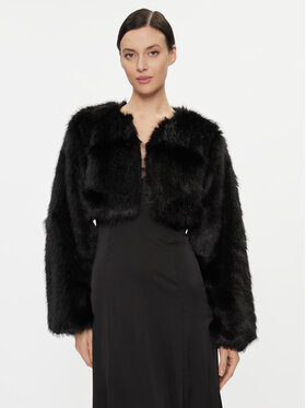 ONLY ONLY Кожено палто 15305755 Черен Regular Fit