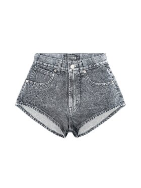 MissDenim MissDenim Szorty jeansowe High Waist Szary Regular Fit