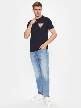 Guess T-shirt M3YI22 J1314 Tamnoplava Slim Fit