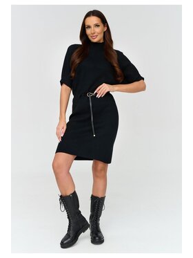 Makadamia Makadamia Sukienka codzienna C81 Czarny Loose Fit